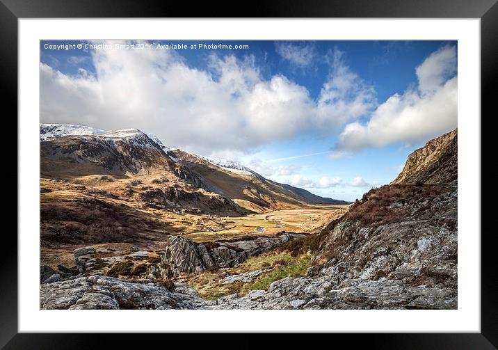 Nant Ffrancon Valley, Snowdonia Framed Mounted Print by Christine Smart