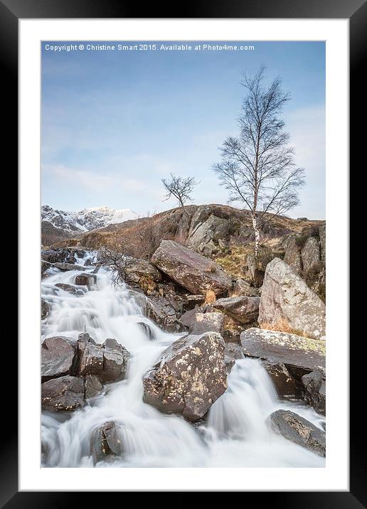  Blue Skies at Rhaeadr Idwal Framed Mounted Print by Christine Smart