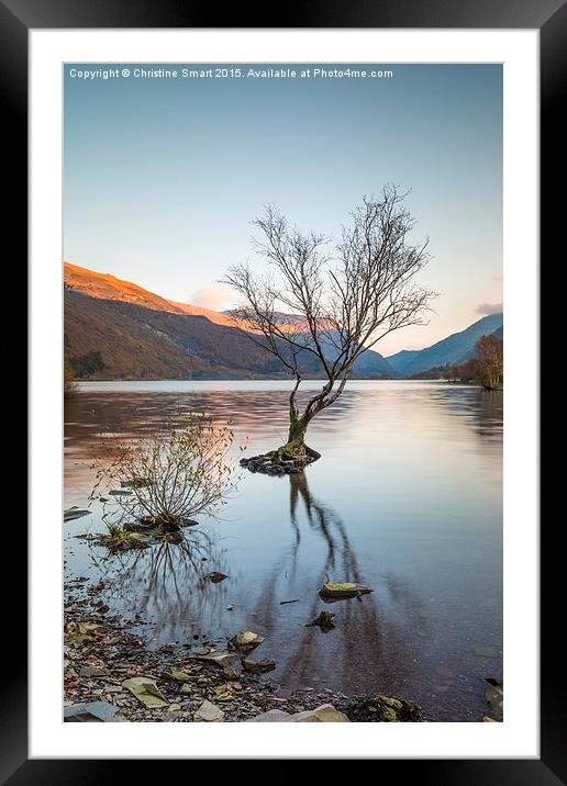  Sunset Reflections at Llyn Padarn Framed Mounted Print by Christine Smart