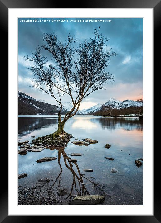  As Darkness Falls - Llyn Padarn Framed Mounted Print by Christine Smart