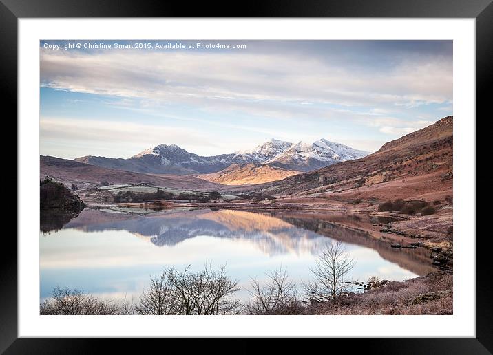  Snowdon Horseshoe Winter Reflections Framed Mounted Print by Christine Smart