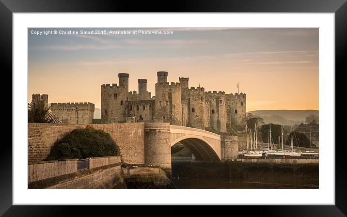  Conwy Castle Sunset Panorama Framed Mounted Print by Christine Smart