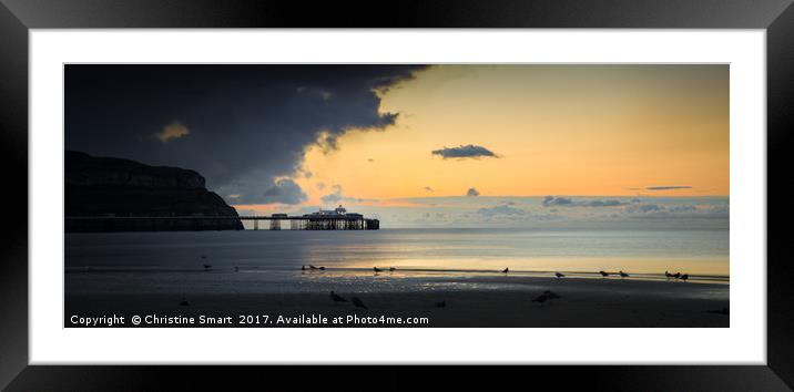 Calm Before the Storm, Llandudno Pier Framed Mounted Print by Christine Smart