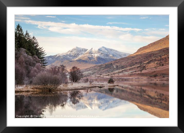 Snowdon Horseshoe Reflections Framed Mounted Print by Christine Smart