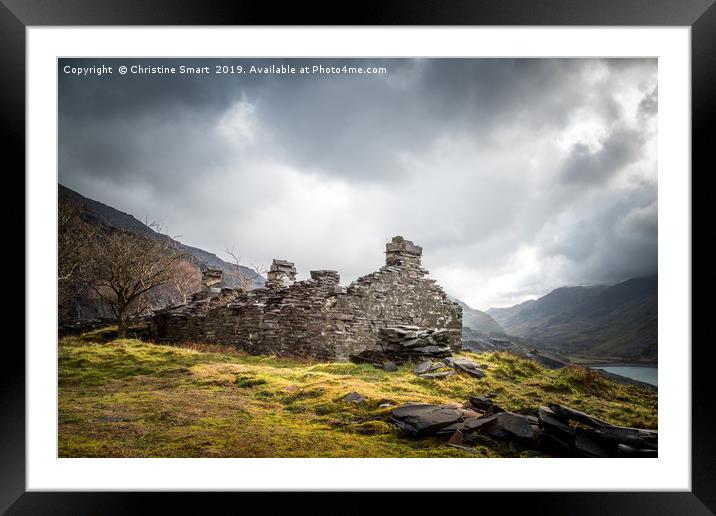 Storm Clouds at Dinorwic Quarry Framed Mounted Print by Christine Smart