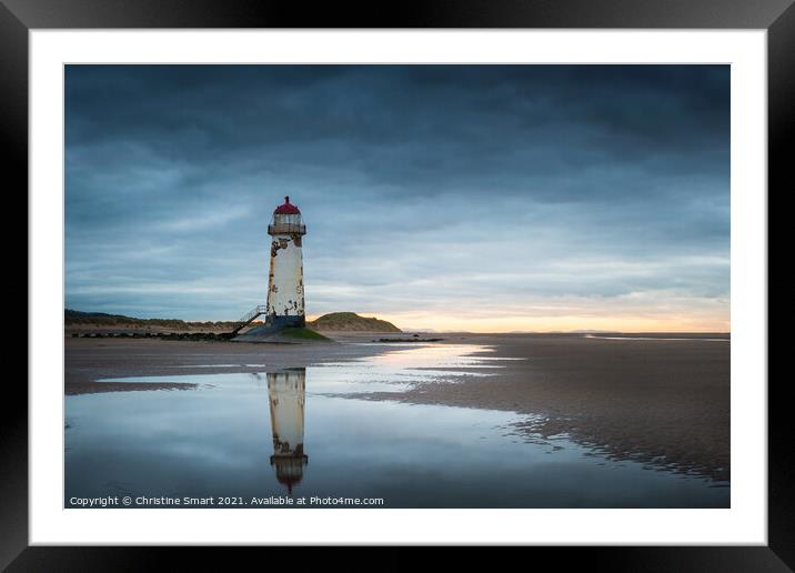 A Cool Sunset at Talacre Lighthouse Framed Mounted Print by Christine Smart