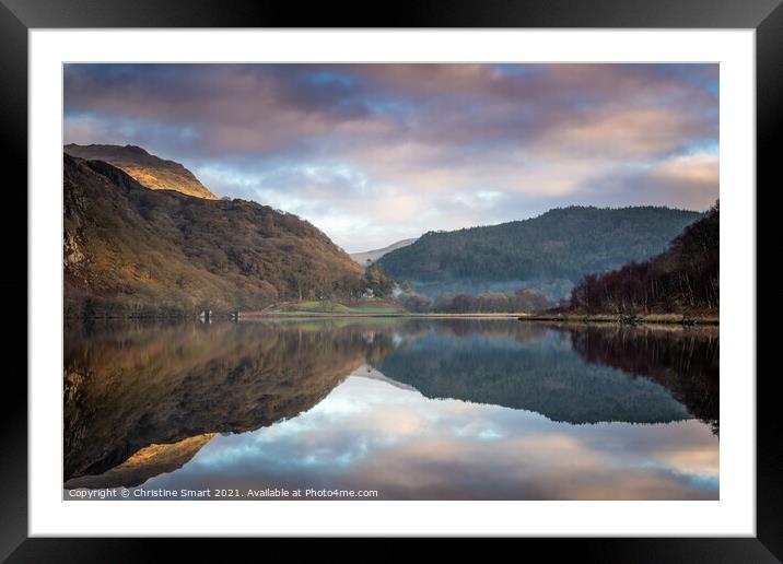 Sunrise at Llyn Dinas Framed Mounted Print by Christine Smart
