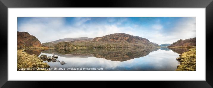 Llyn Dinas Panorama Framed Mounted Print by Christine Smart