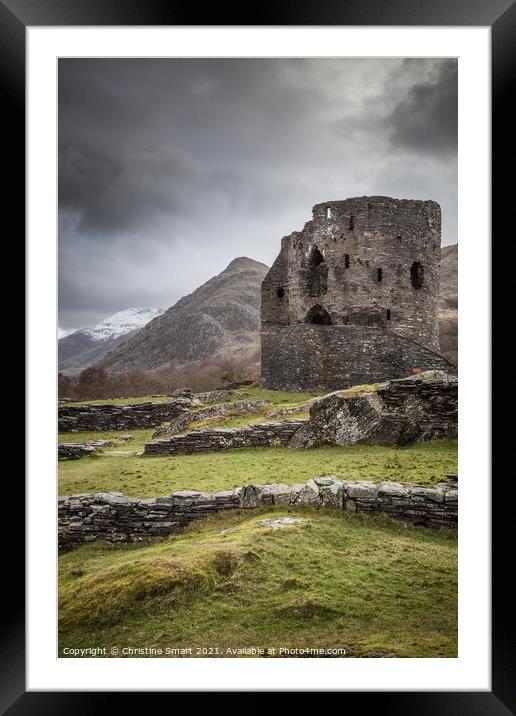 Dolbadarn Castle, Llanberis, Snowdonia - North Wales Framed Mounted Print by Christine Smart