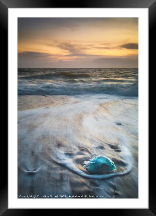 Jellyfish on Llanddwyn Beach - Sunset Seascape Anglesey North Wales Coast Framed Mounted Print by Christine Smart