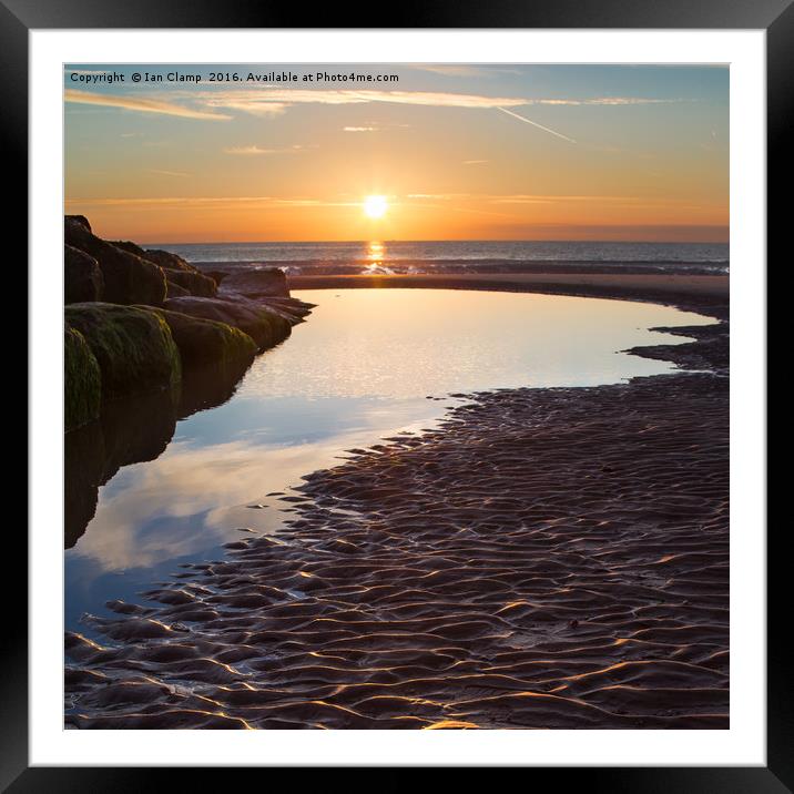 Blackpool Rock pool sunset Framed Mounted Print by Ian Clamp