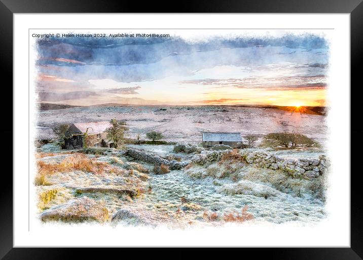 Winter Sunrise on Bodmin Moor Framed Mounted Print by Helen Hotson