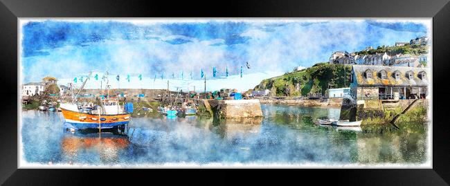 Mevagissey Harbour Framed Print by Helen Hotson