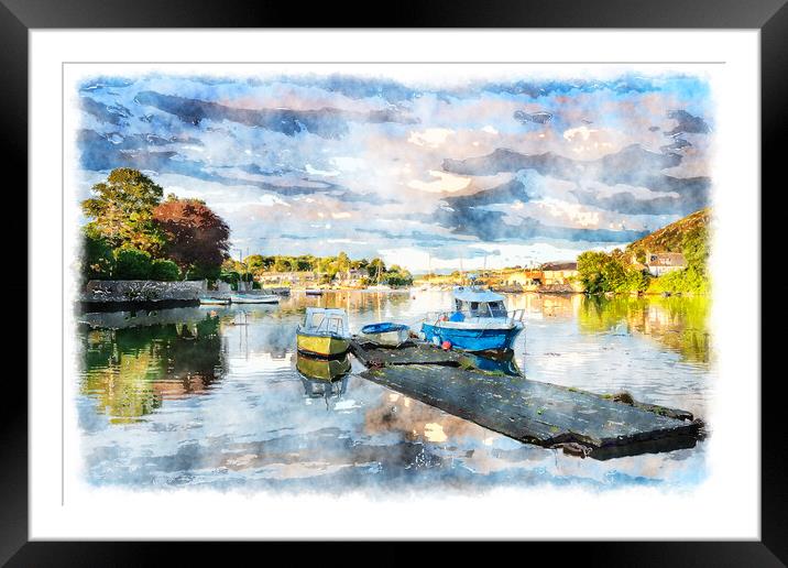 Boats on the River Framed Mounted Print by Helen Hotson