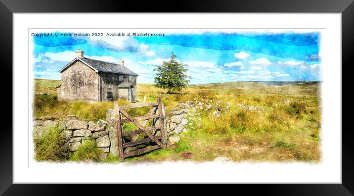 Dartmoor National Park Painting Framed Mounted Print by Helen Hotson