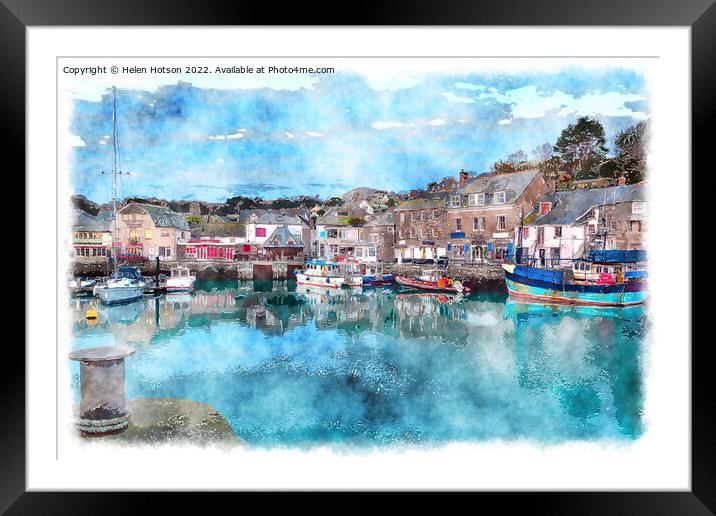 Padstow in Cornwall Painting Framed Mounted Print by Helen Hotson