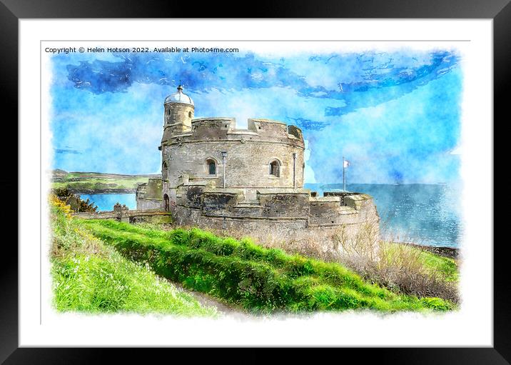 St Mawes Castle Painting Framed Mounted Print by Helen Hotson