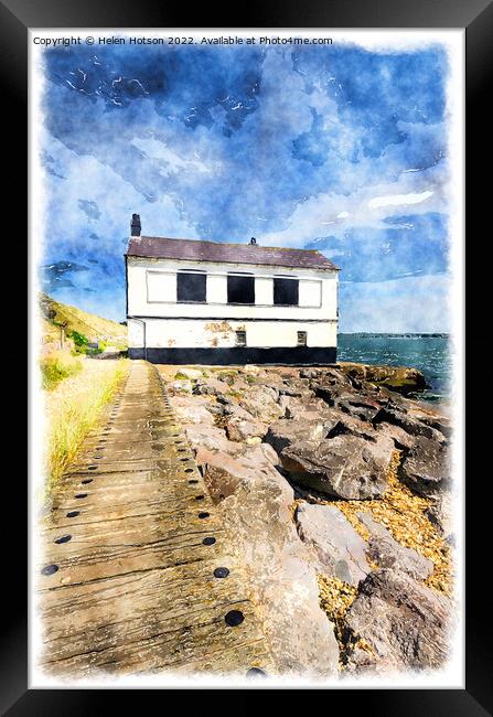 House on the Beach Framed Print by Helen Hotson