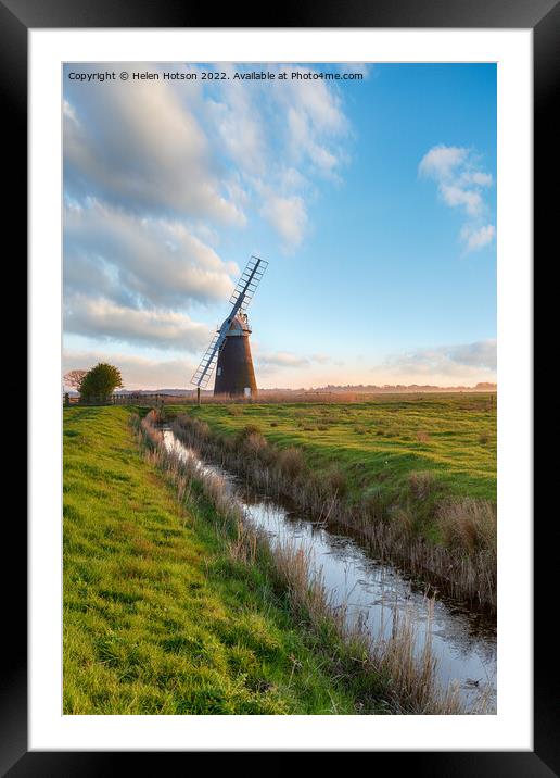 Halvergate Windmill near Great Yarmouth  Framed Mounted Print by Helen Hotson