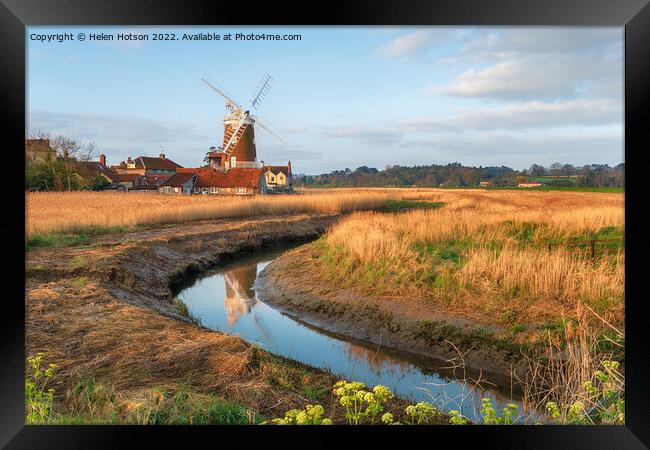 The windmill at Cley next the Sea, Framed Print by Helen Hotson