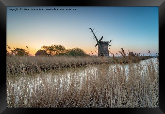 Brograve Windmill in Norfolk Framed Print by Helen Hotson