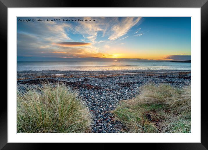 Beautiful sunrise over the beach at New England Bay  Framed Mounted Print by Helen Hotson
