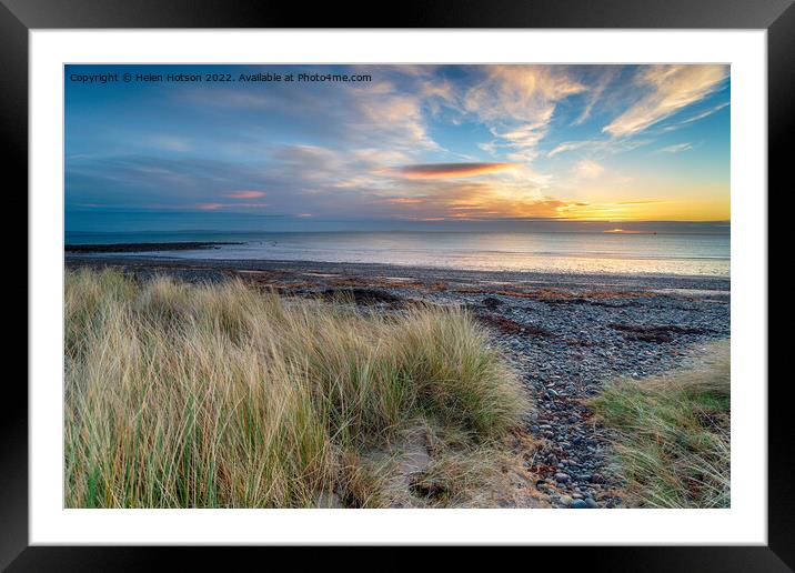 Sunrise over the sand dunes at New England Bay Framed Mounted Print by Helen Hotson