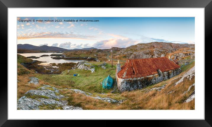 Sunset over Quidnish on the Isle of Harris Framed Mounted Print by Helen Hotson