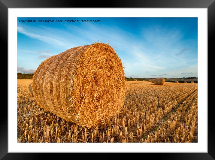 Hay Bales Framed Mounted Print by Helen Hotson