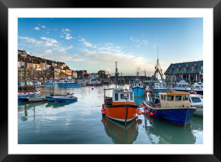 Mevagissey Harbour Framed Mounted Print by Helen Hotson