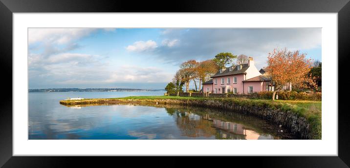 Pink Cottage at Empacombe Quay Framed Mounted Print by Helen Hotson