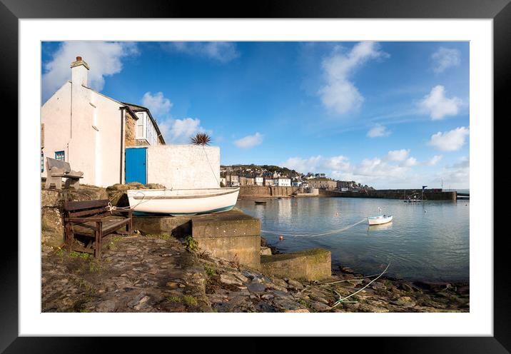 Mousehole Harbour Framed Mounted Print by Helen Hotson