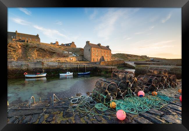 Keiss Harbour in Scotland Framed Print by Helen Hotson