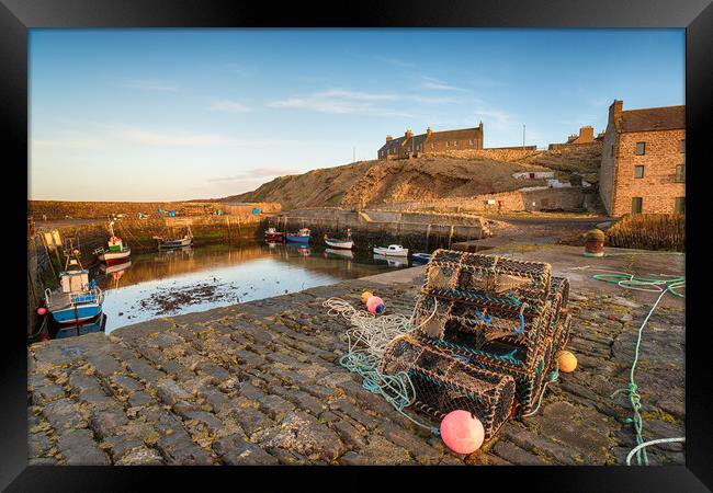 Fishing Boats at Keiss in Scotland Framed Print by Helen Hotson