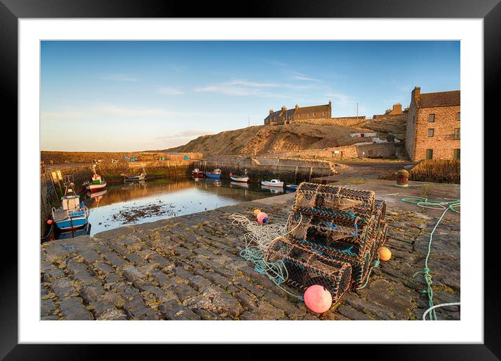 Fishing Boats at Keiss in Scotland Framed Mounted Print by Helen Hotson