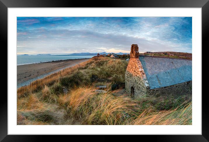 St Tanwg's church on the beach at Llandanwg  Framed Mounted Print by Helen Hotson