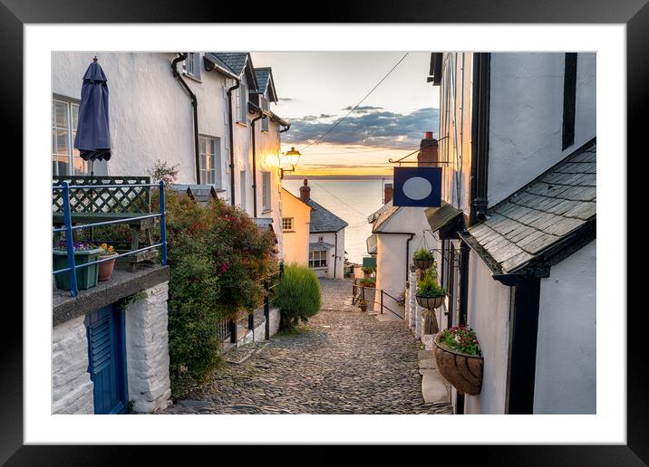 Cobbled Streets at Clovelly Framed Mounted Print by Helen Hotson