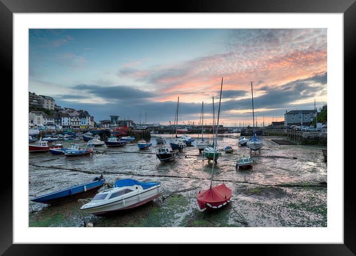 Sunrise at Brixam in Devon Framed Mounted Print by Helen Hotson