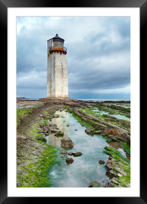 Sotherness Lighthouse in Galloway Framed Mounted Print by Helen Hotson