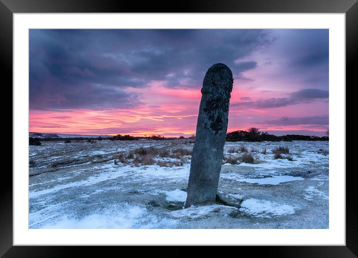 Red Sky over Bodmin Moor Framed Mounted Print by Helen Hotson