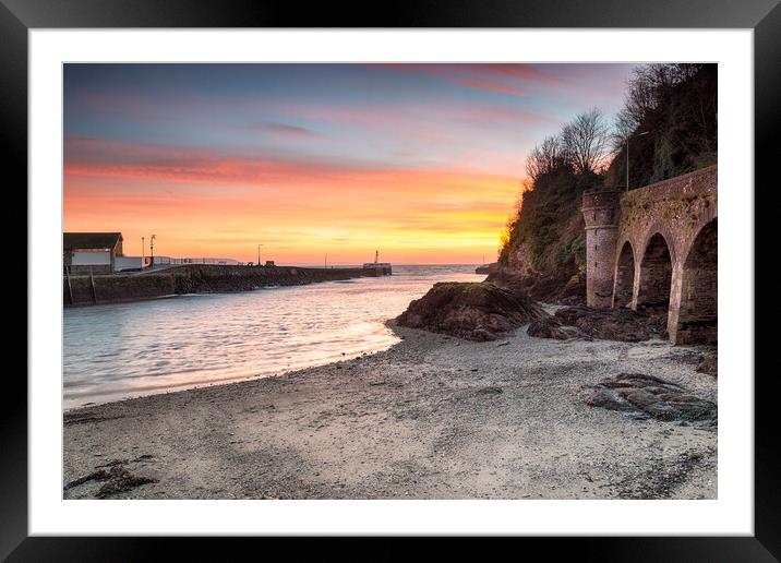 Sunrise at Looe in Cornwall Framed Mounted Print by Helen Hotson