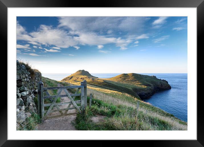The Rumps on Pentire Head in Cornwall Framed Mounted Print by Helen Hotson
