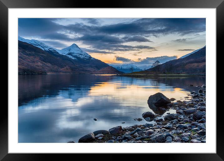 Night falls over Loch Leven  Framed Mounted Print by Helen Hotson