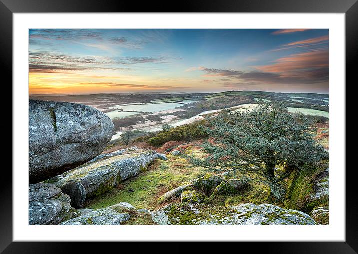 Frosty Morning at Helman Tor in Cornwall Framed Mounted Print by Helen Hotson