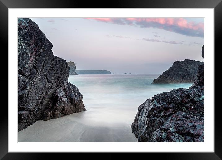 Dusk at Kynance Cove Framed Mounted Print by Helen Hotson