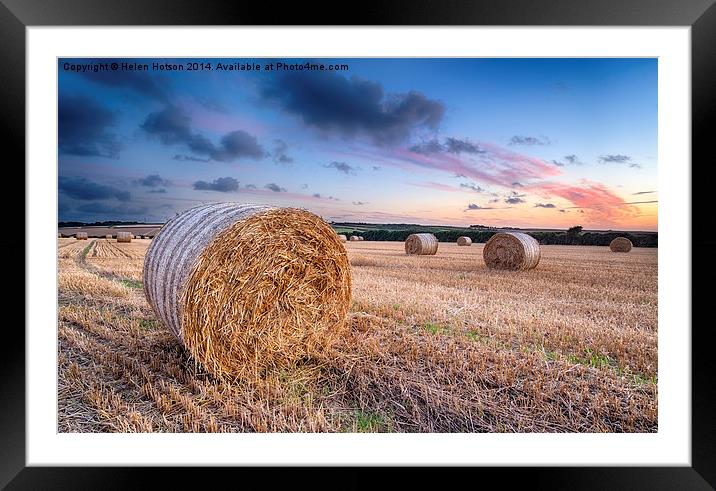 Harvest Sunset Framed Mounted Print by Helen Hotson