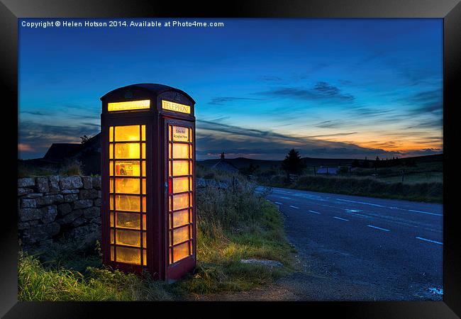 Red Phone Box Framed Print by Helen Hotson