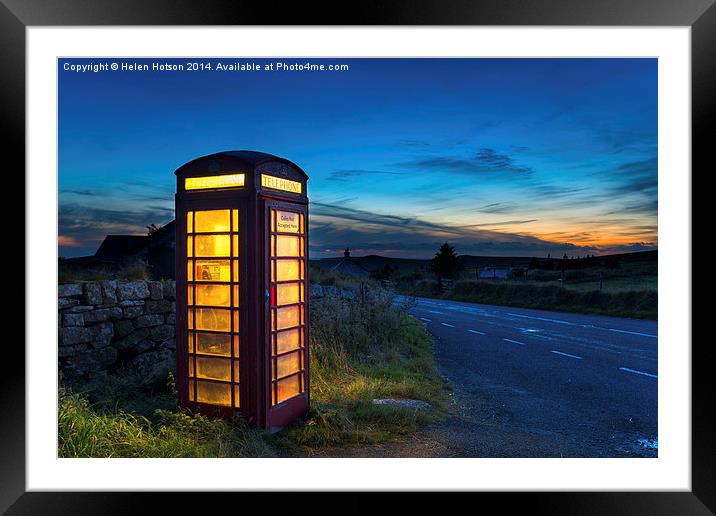 Red Phone Box Framed Mounted Print by Helen Hotson