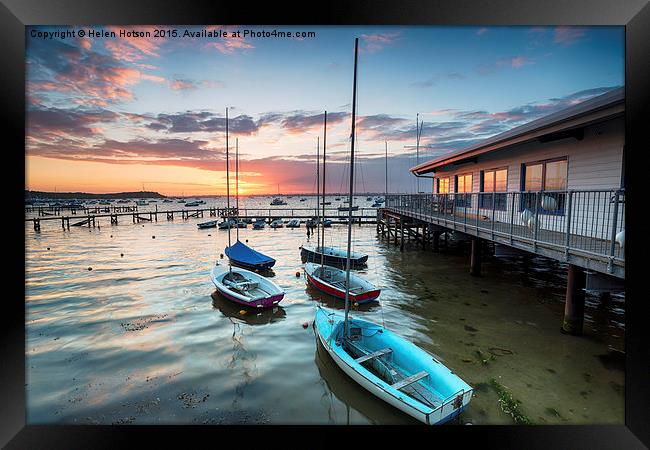 Boats on Poole Harbour Framed Print by Helen Hotson