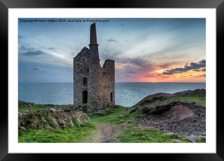 Sunset at Wheal Owles Framed Mounted Print by Helen Hotson